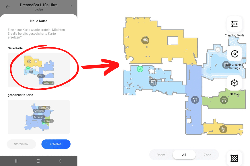 Карта, созданная роботом-пылесосом Dreame.